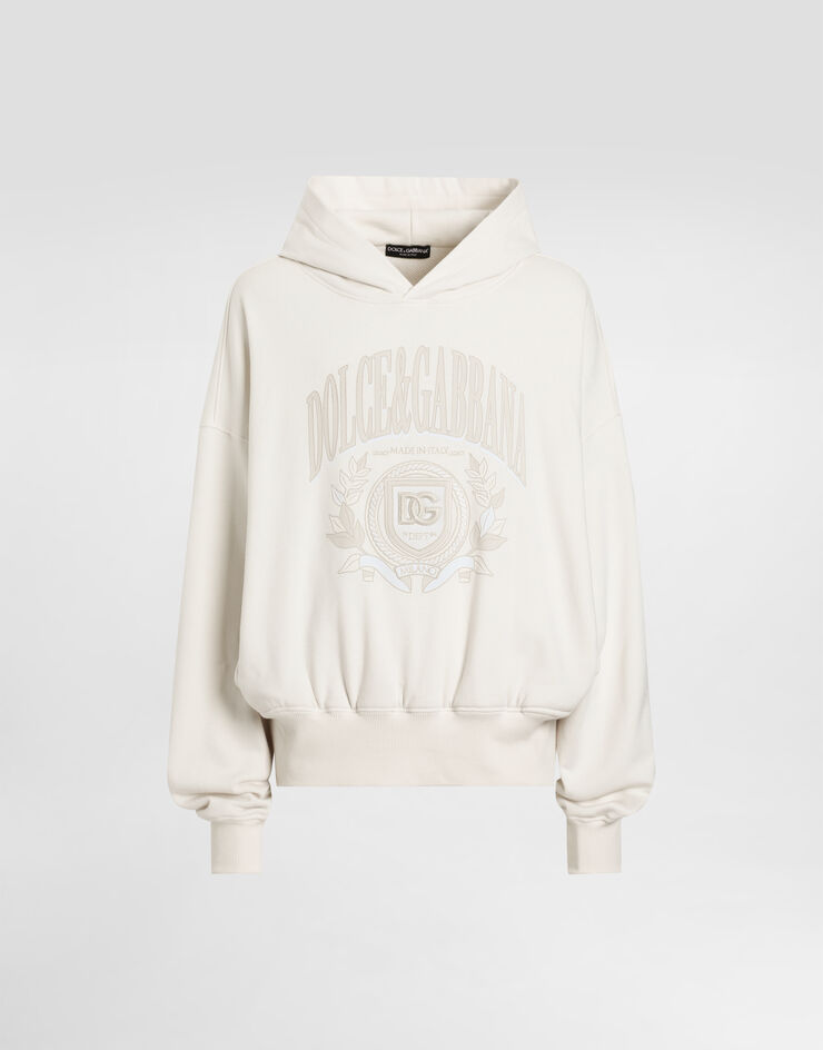 Dolce & Gabbana Hoodie with embroidery Cream G9BJGZG7O2J