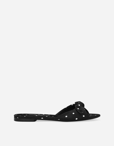 Dolce & Gabbana Printed satin sliders Black F290XTFU28D