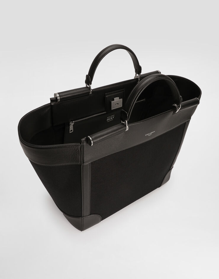 Dolce & Gabbana 小牛皮与草编手袋 黑 BM2448A9C21