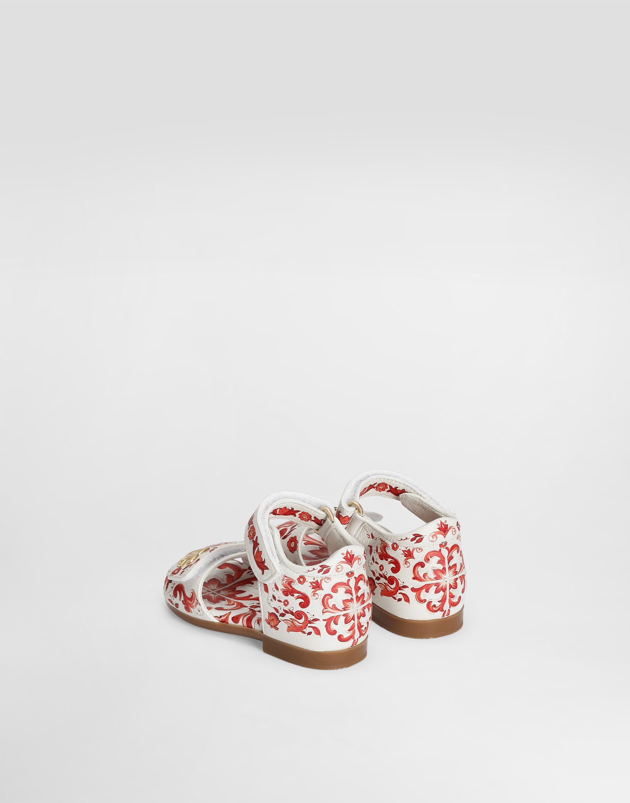 Majolica-print lambskin sandals