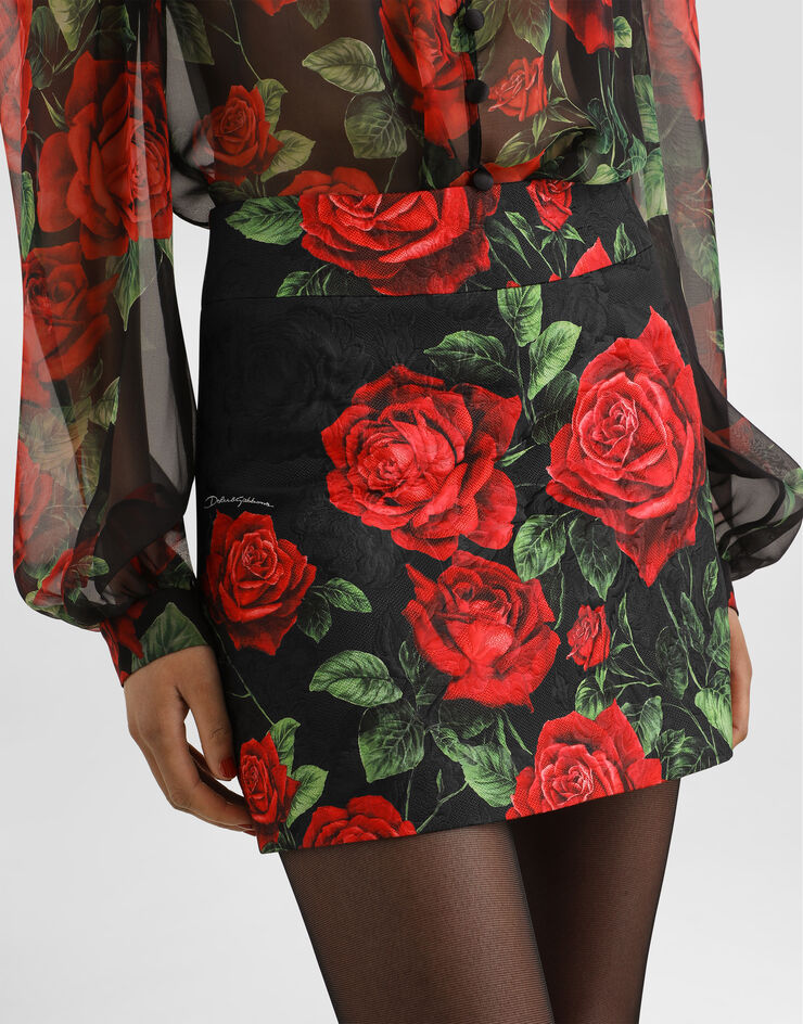Dolce & Gabbana Rose-print brocade skirt Dolce & Gabbana Rose-print brocade skirt Multicolor F4DEPTFSTB4