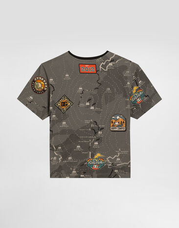 Dolce & Gabbana T-shirt oversize en jersey à imprimé carte géographique Multicolor L4JTJEII7IX