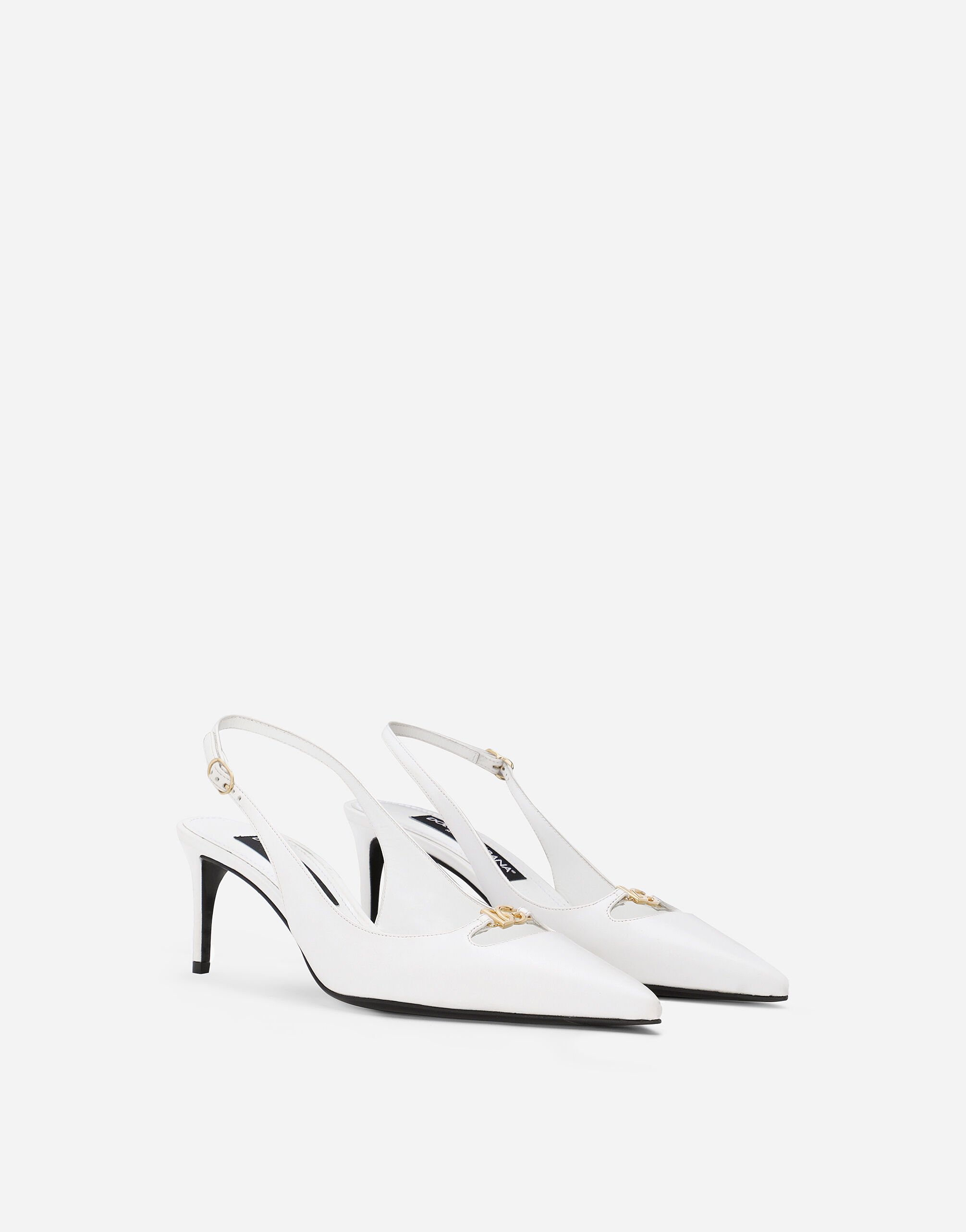 Dolce & gabbana★ドルガバ スリングバックパンプス ブルーのウィメンズ シャイニーカーフスキン スリングバック