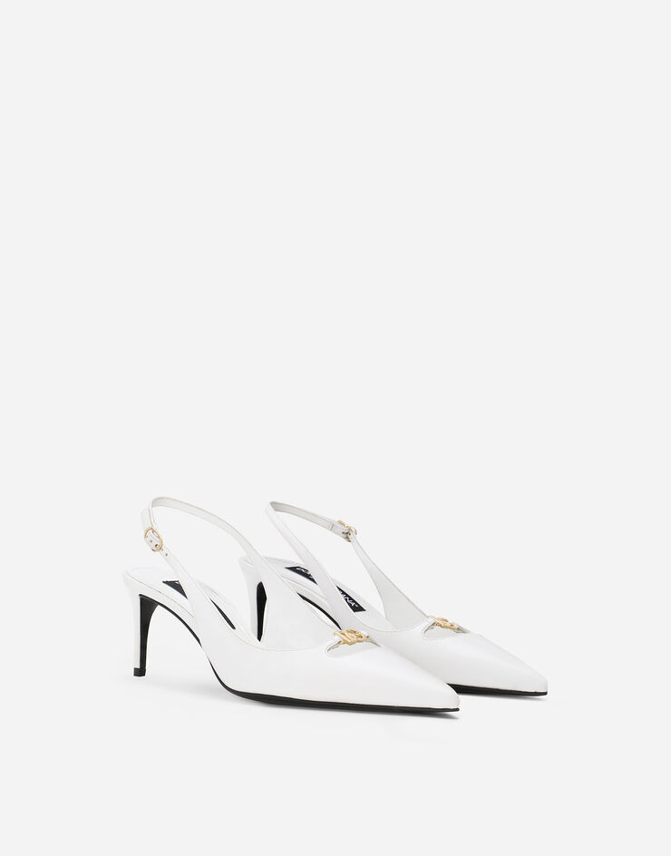 Dolce & Gabbana Zapato destalonado de napa sedosa con logotipo DG Blanco CG0796A1953