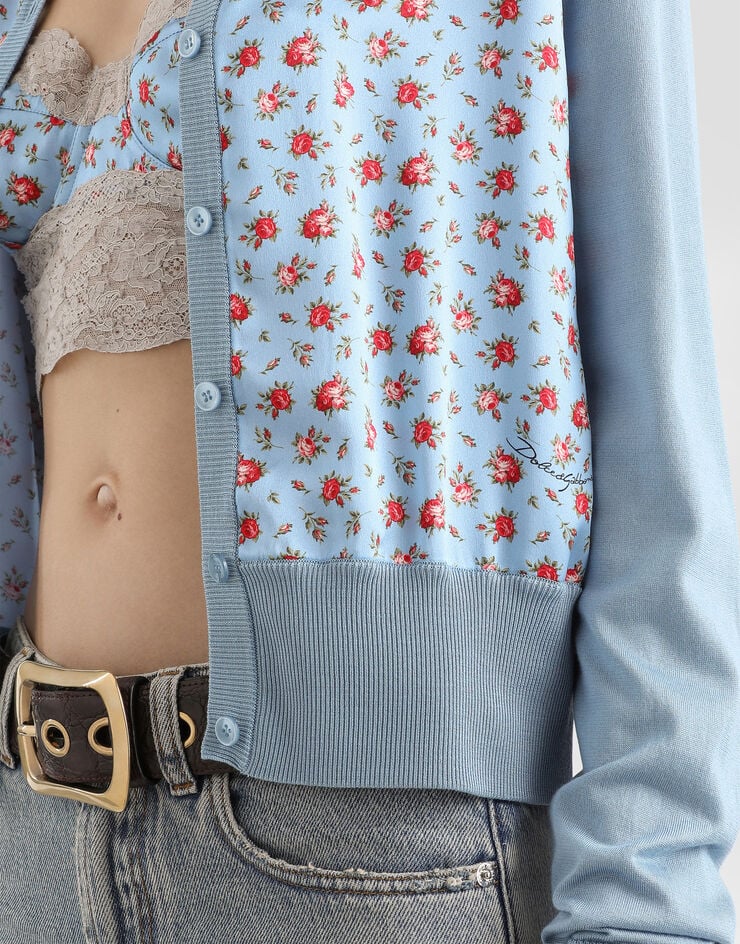 Dolce & Gabbana Small rose-print satin cardigan Dolce & Gabbana Small rose-print satin cardigan Multicolor FXV79TJBSOQ