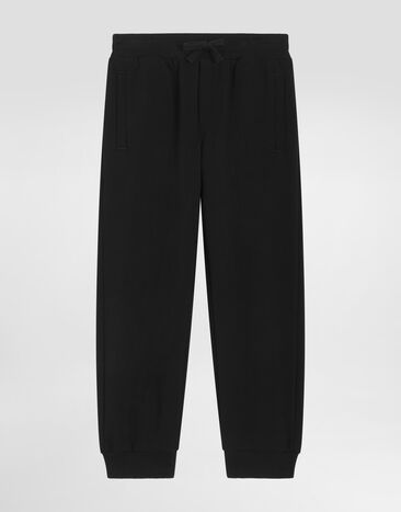 Dolce & Gabbana Fleece trousers with DG print Black L4JPT0G7P2B