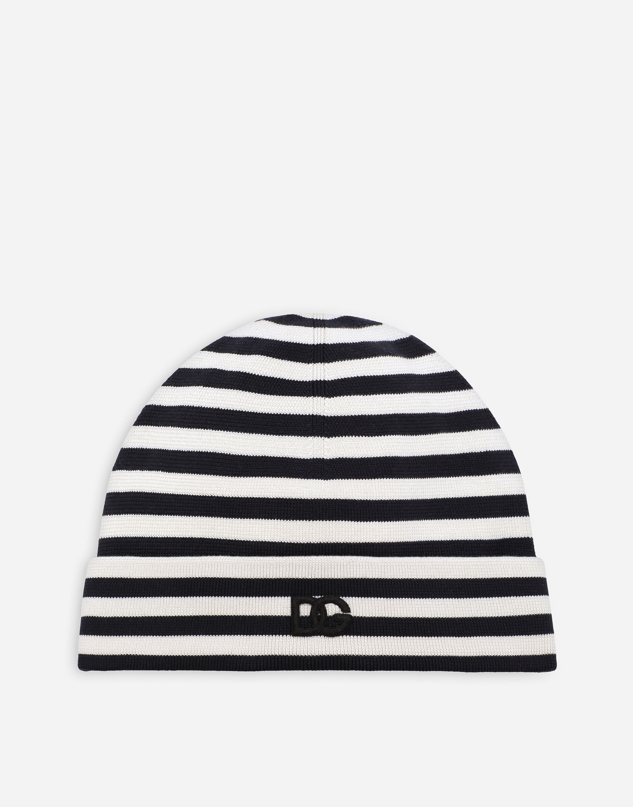 Dolce & Gabbana Striped silk knit beanie Green GH874ZFUFJU