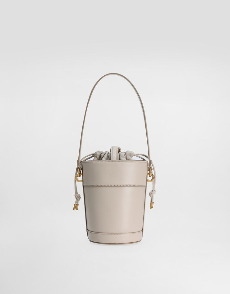 Dolce & Gabbana Bucket Bag Capri aus Canvas und Kalbsleder Beige BB7816AI451