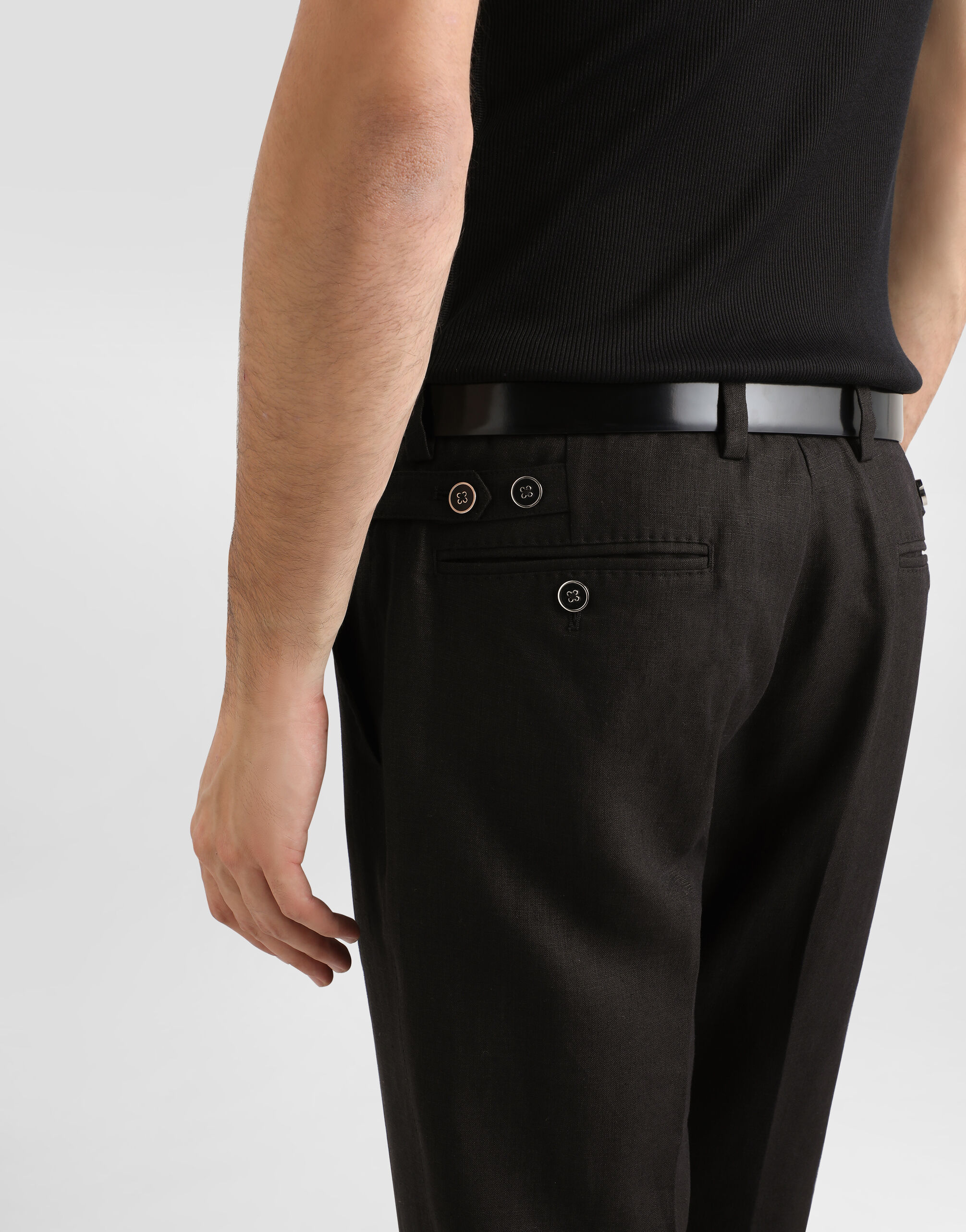 Linen pants in Black for Men | Dolce&Gabbana® US