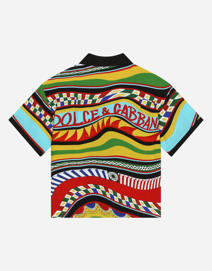 DolceGabbanaSpa Short-sleeved shirt with Carretto print Multicolor L43S81G7J2M