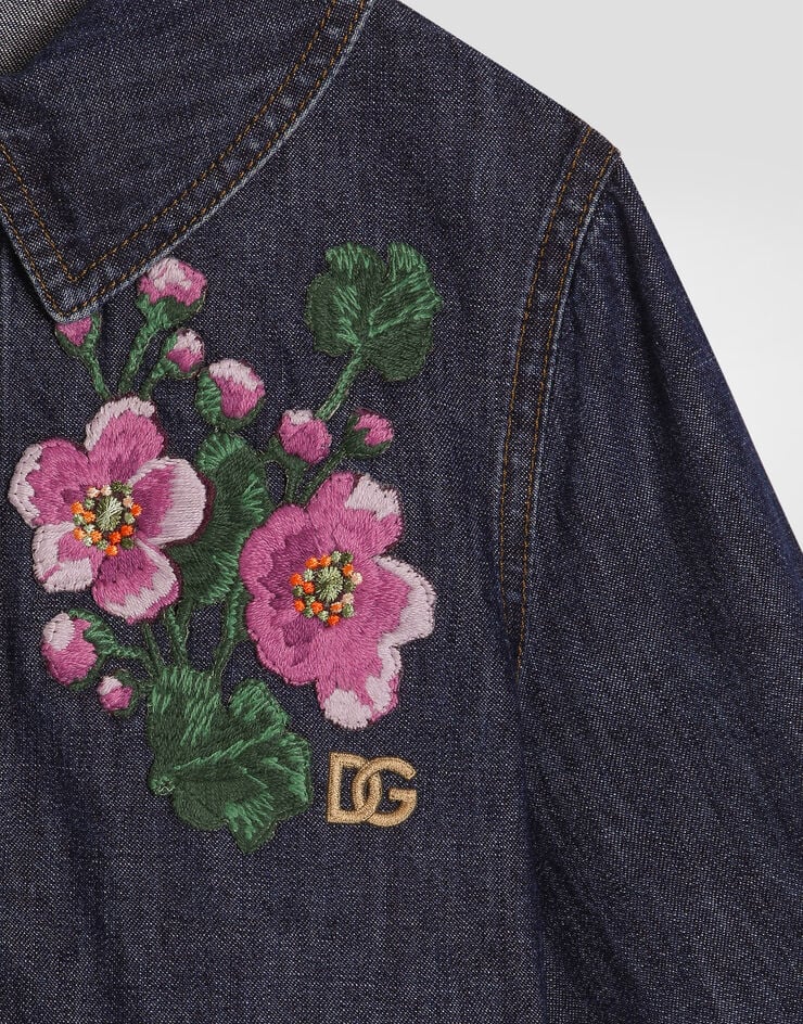 Dolce & Gabbana Denim dress with patch Multicolor L54DJ9LDD37