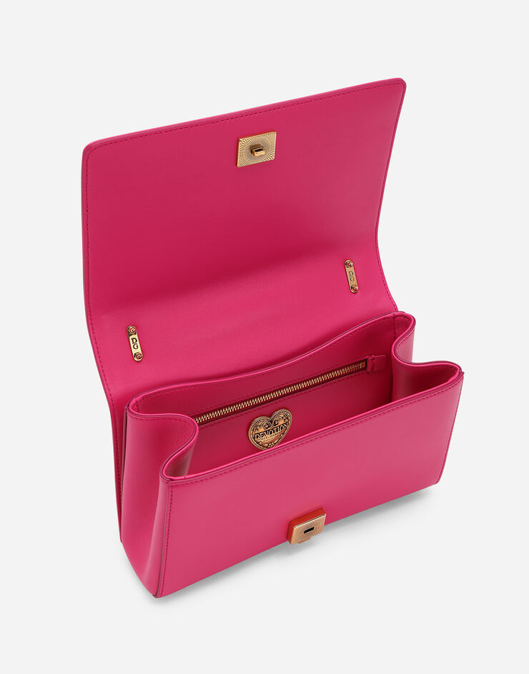 Dolce & Gabbana حقيبة ديفوشن متوسطة من جلد نابا مبطن وردي BB7158AW437