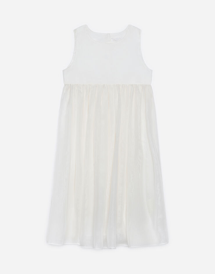 Dolce & Gabbana Silk chiffon and lace dress WHITE L0EGC8FU1AT