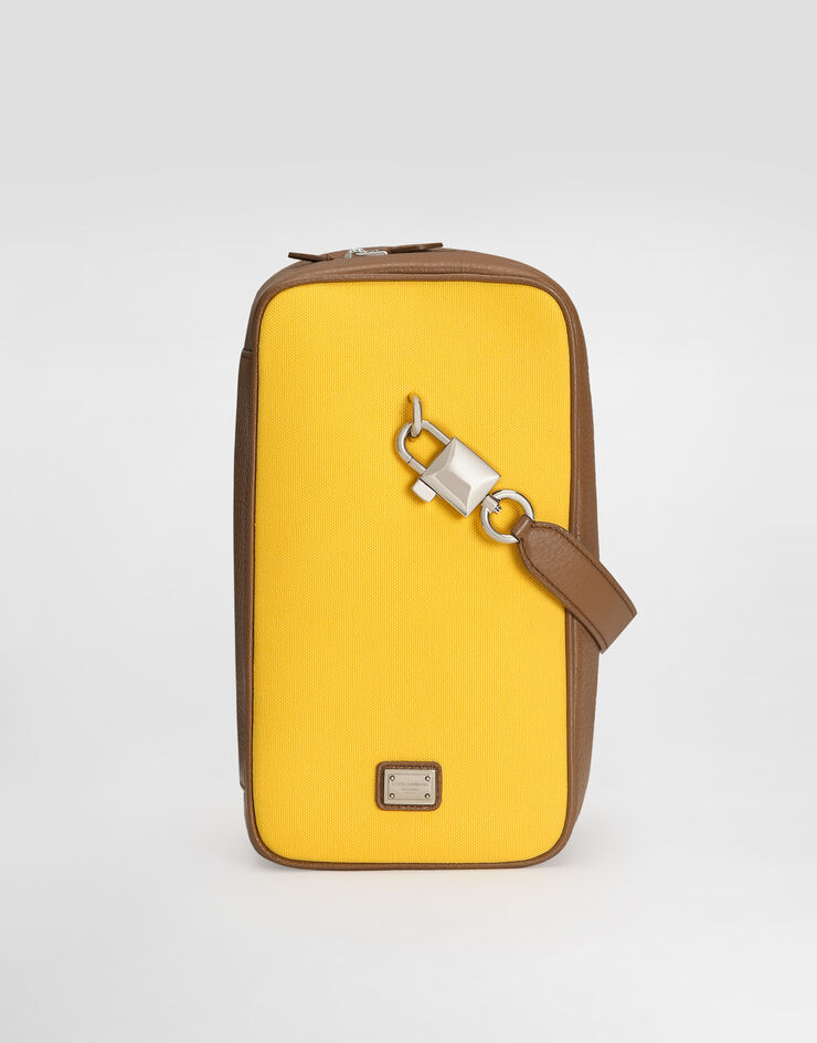 Dolce & Gabbana Lock canvas and calfskin handbag Multicolor BM2449A0368