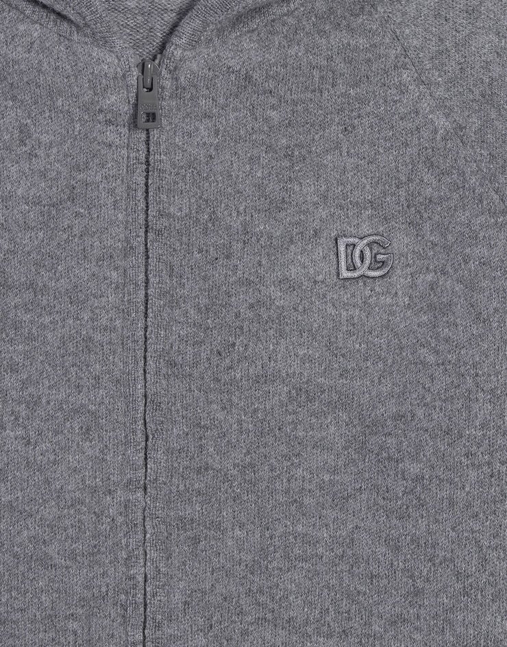 Dolce & Gabbana Wool and cashmere fleece cardigan Grey L4KWH7JGMB8