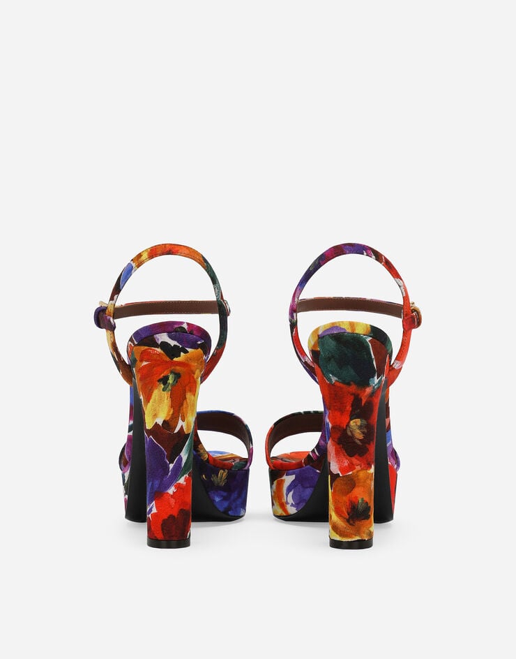 Dolce & Gabbana Sandalia de plataforma en brocado Multicolor CR1686AR422