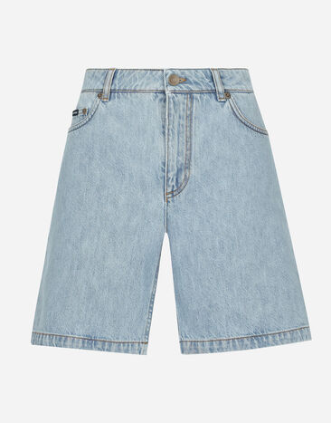 Dolce & Gabbana Cotton denim Bermuda shorts Multicolor FTC61DG8LU4