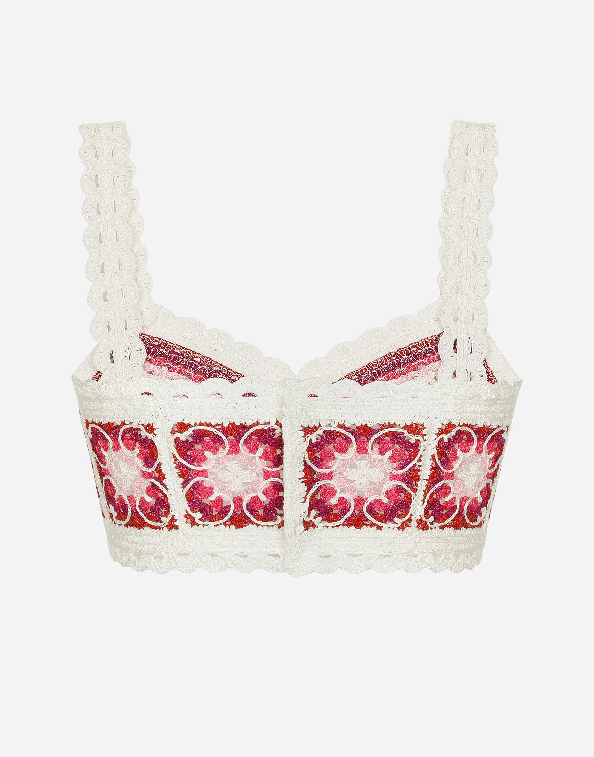 Brick-stitched crochet bustier top with Majolica print in Multicolor for  Women | Dolce&Gabbana® US