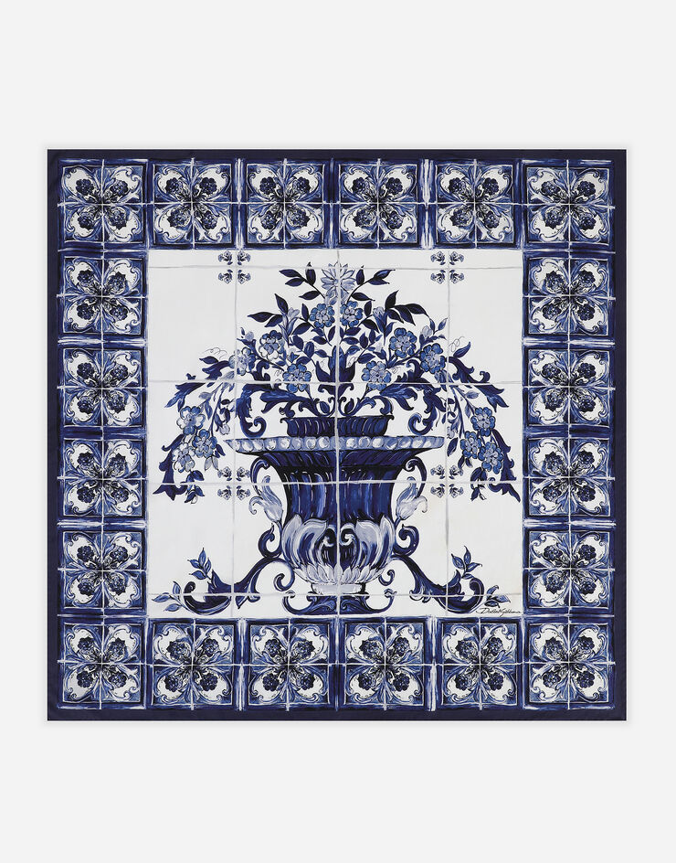 Dolce & Gabbana Majolica-print silk twill foulard (90x90) Multicolor FN090RGDAOZ