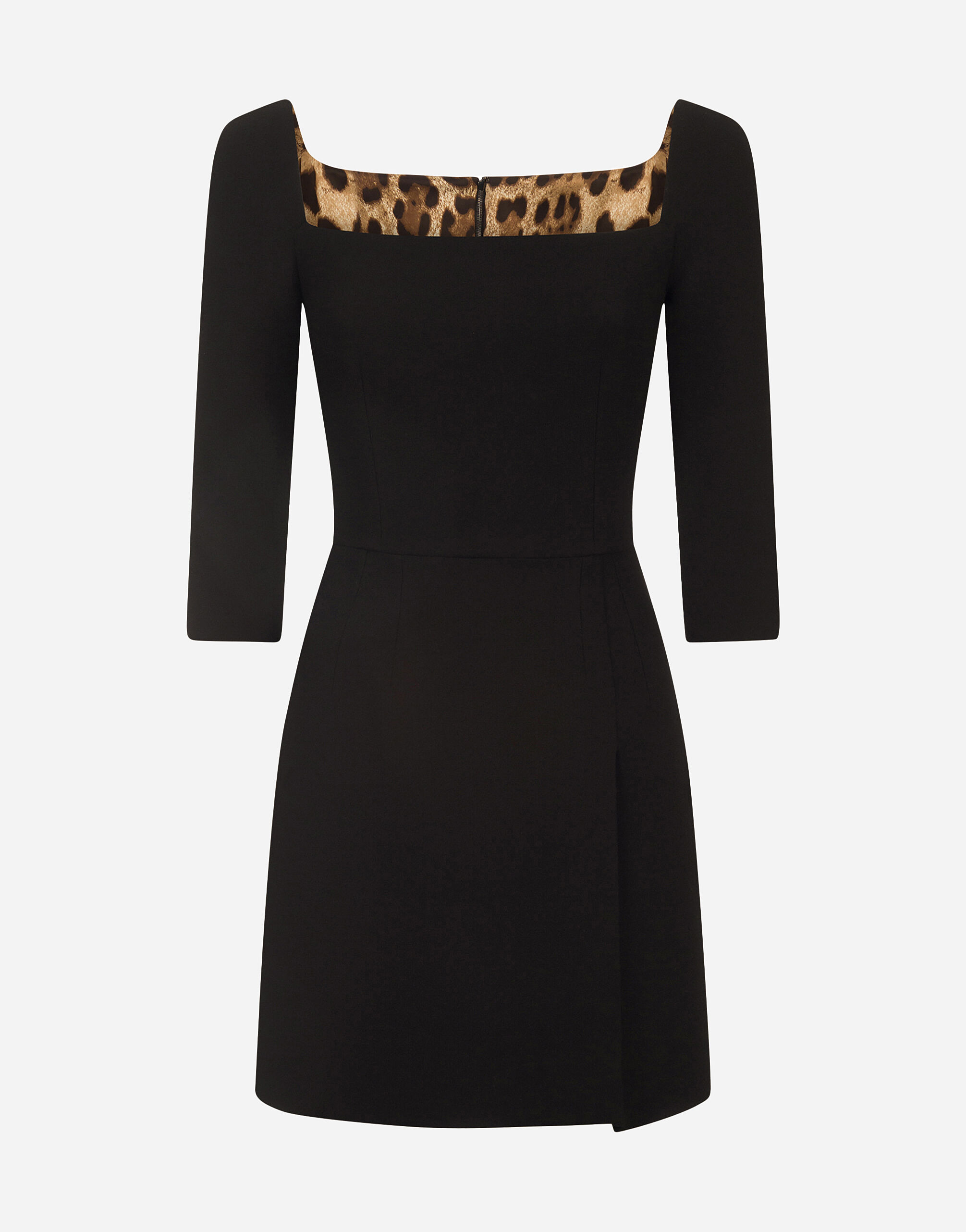 Short double crepe dress in Black for Dolce Gabbana US