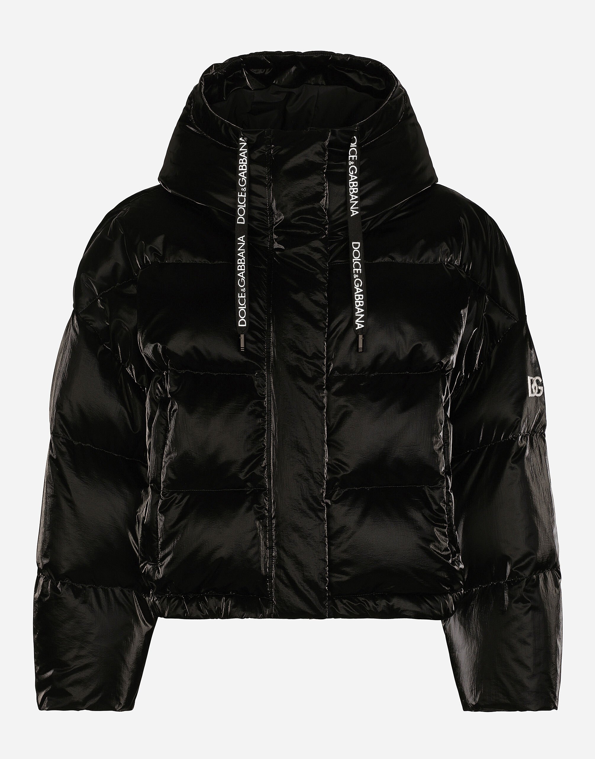 Dolce & Gabbana Coated nylon down jacket Black F0E1PTFUBCI
