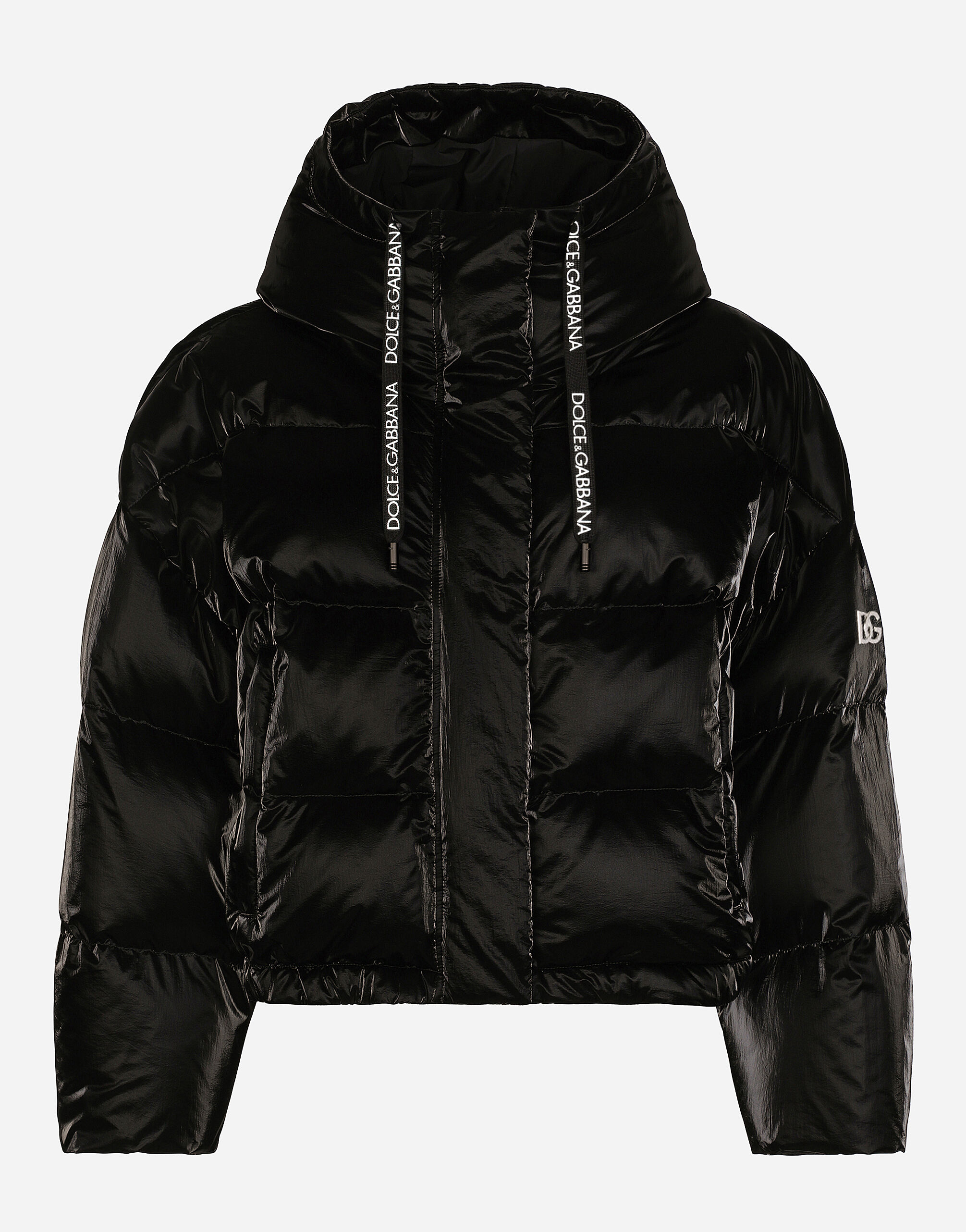 Dolce & Gabbana Coated nylon down jacket Black F0CTFTFUSYS