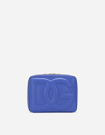 Dolce & Gabbana Mittelgroße Camera Bag DG Logo Bag aus Kalbsleder Blau BB7290AW576