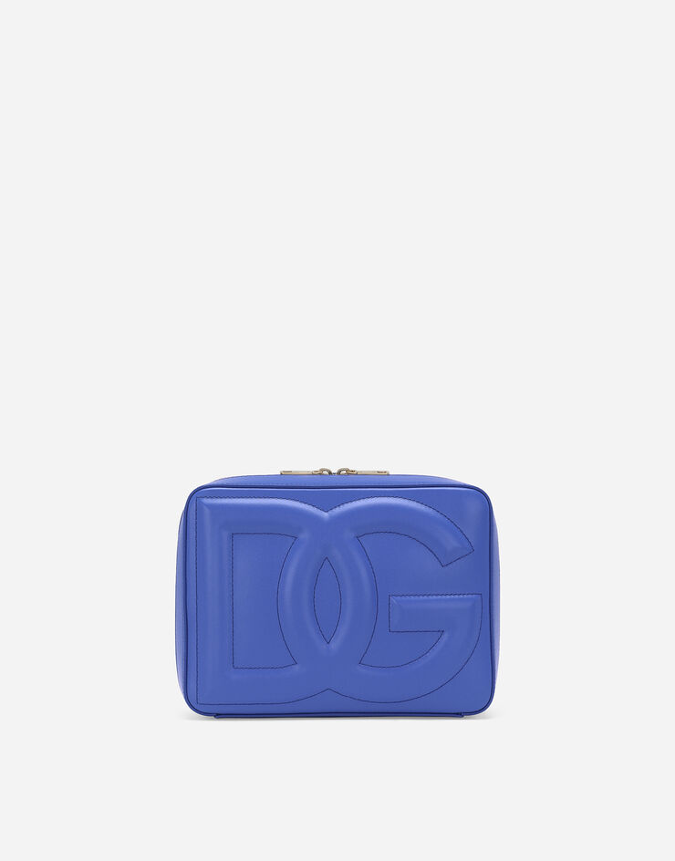 Dolce & Gabbana 카프스킨 미디엄 DG 로고 카메라백 블루 BB7290AW576