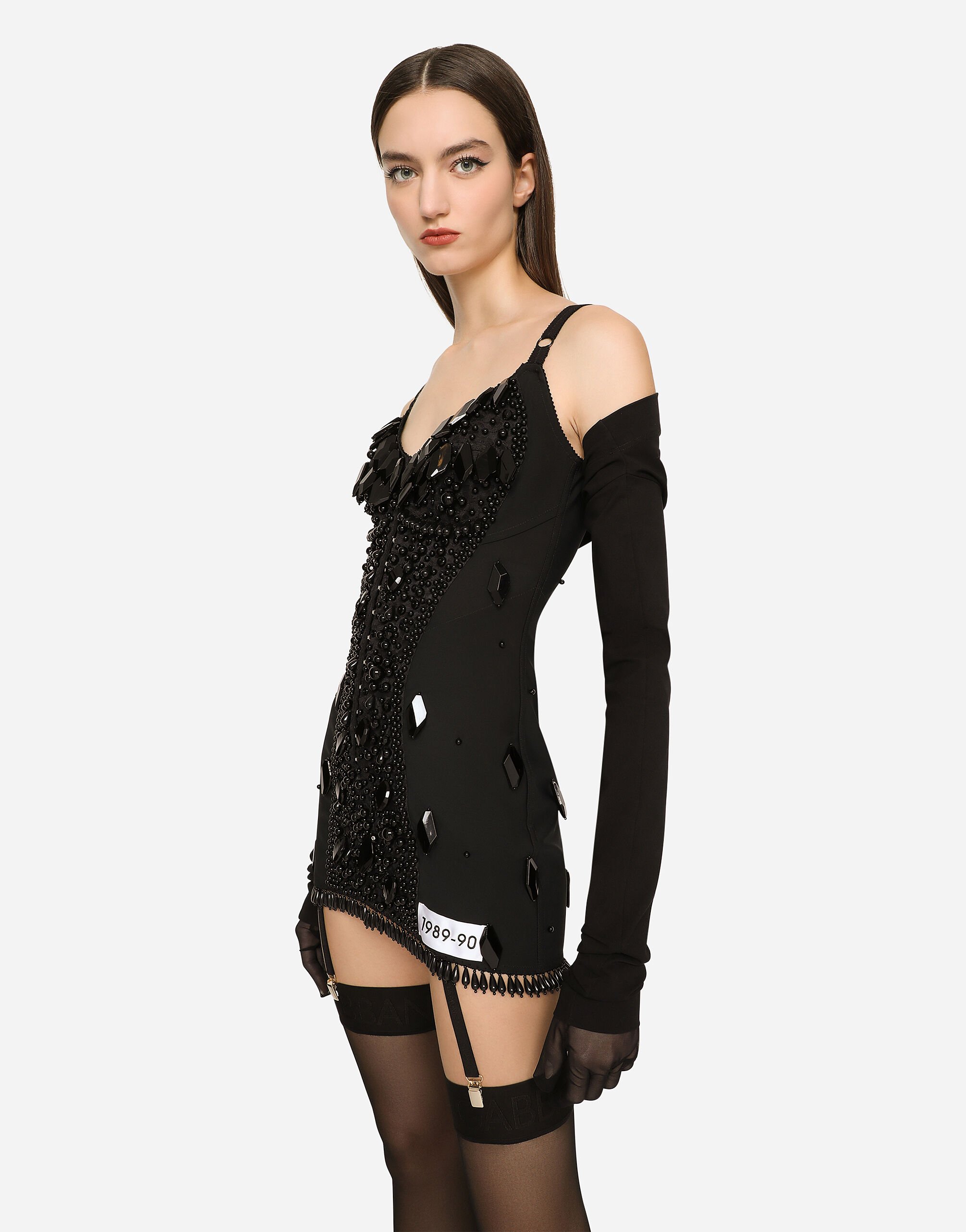 KIM DOLCE&GABBANA Organzine calf-length corset dress in