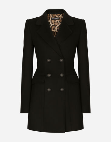 Dolce&Gabbana Turlington-Jacke aus Wolle und Kaschmir Schwarz F26L0TFU26Q