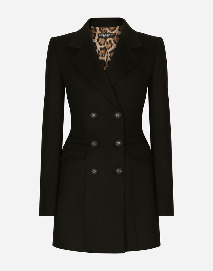 Dolce&Gabbana Turlington-Jacke aus Wolle und Kaschmir Schwarz F26L0TFU26Q