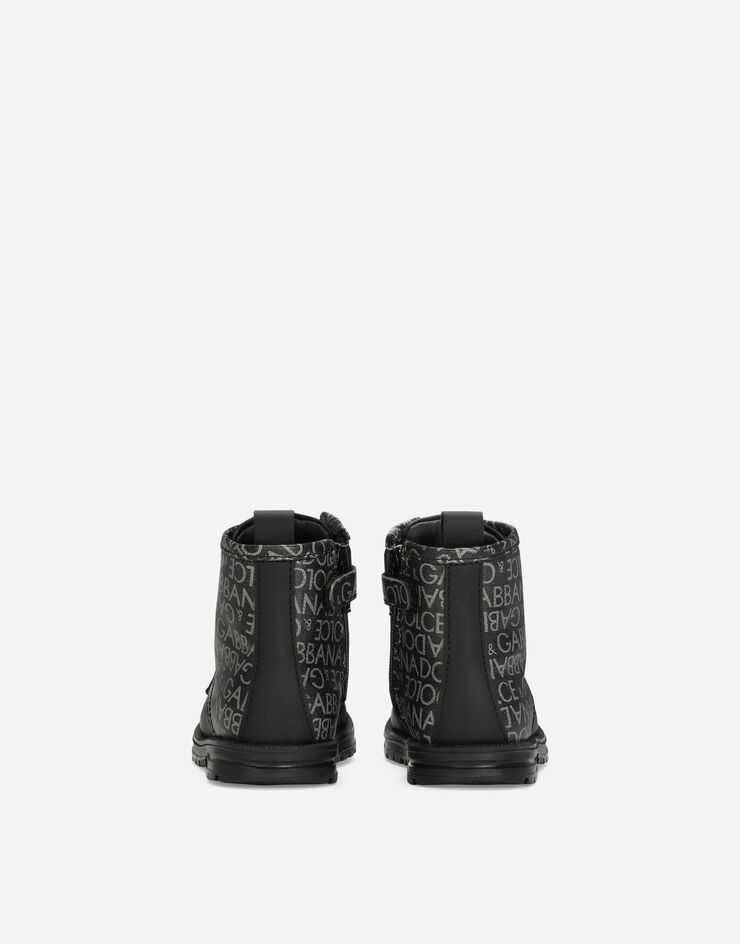 Dolce&Gabbana Stiefelette aus bedrucktem Kalbsleder Schwarz DL0071AL555