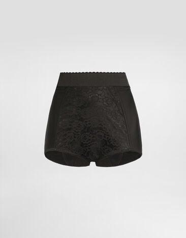 Dolce & Gabbana High-waisted shaper panties in jacquard and satin Dolce & Gabbana High-waisted shaper panties in jacquard and satin Black FTAG1TGDCLQ