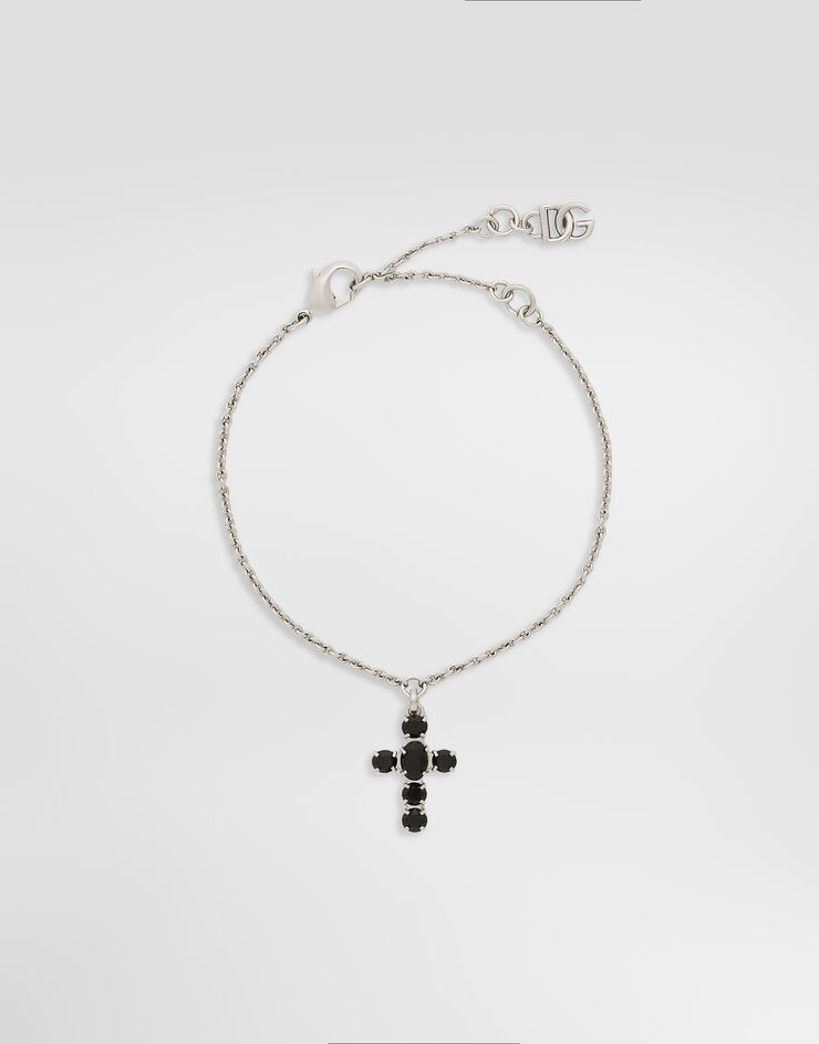 Dolce & Gabbana سوار حلقات متشابكة بحليات صليب بتفاصيل من حجر الراين فضي WBQ6D1W1111