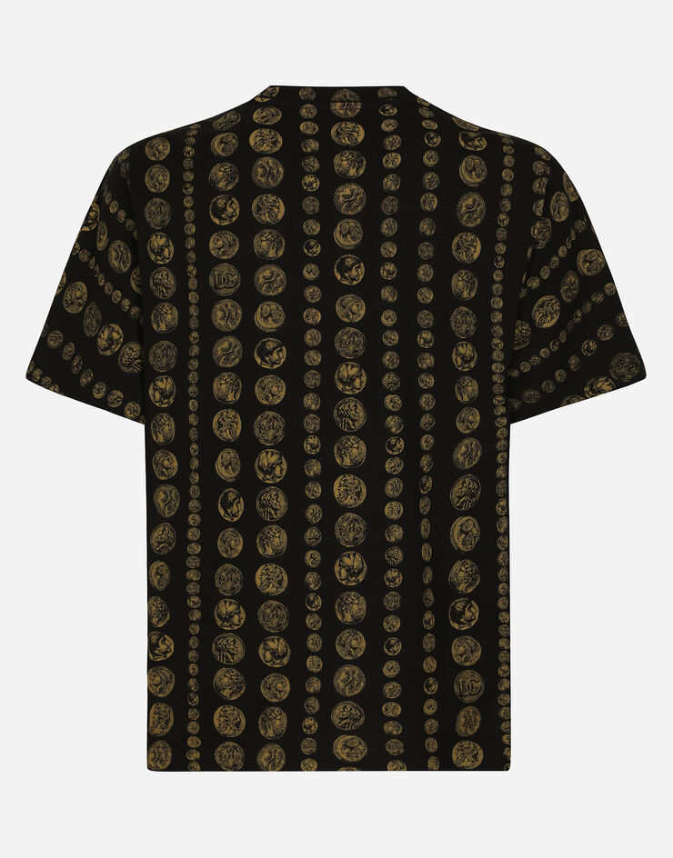 Dolce&Gabbana All-over coin print cotton T-shirt Black G8PN9TG7JGU