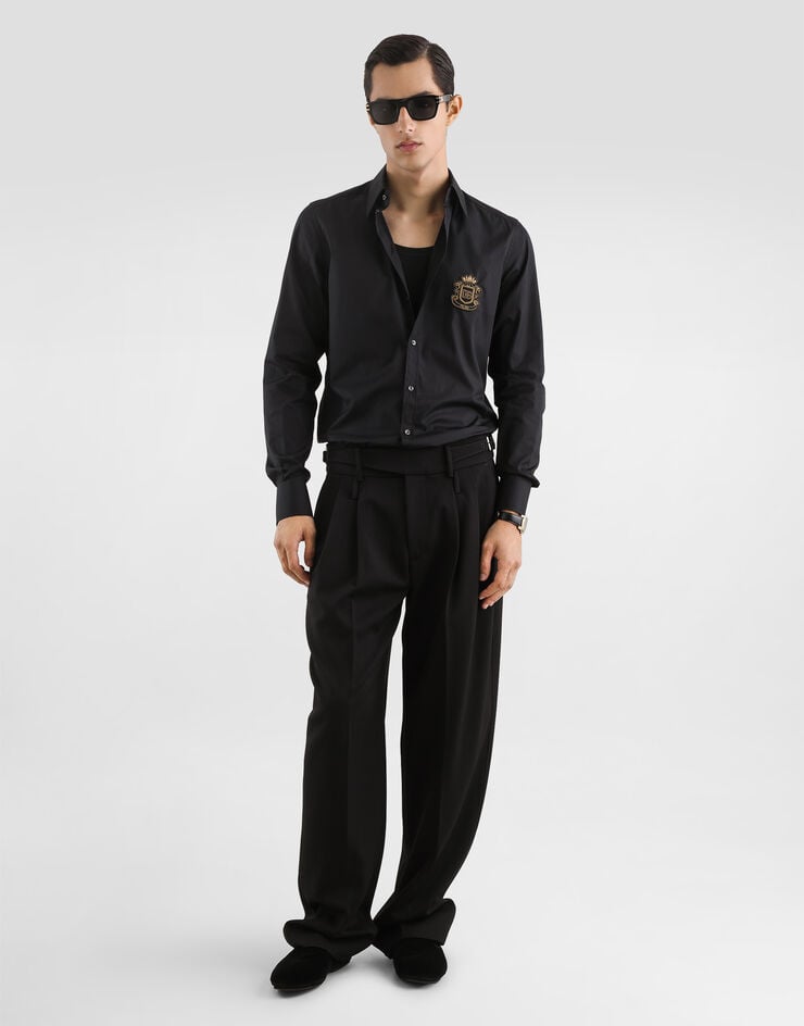 Dolce & Gabbana Cotton martini shirt Dolce & Gabbana Cotton martini shirt Black G5ML1ZGK278