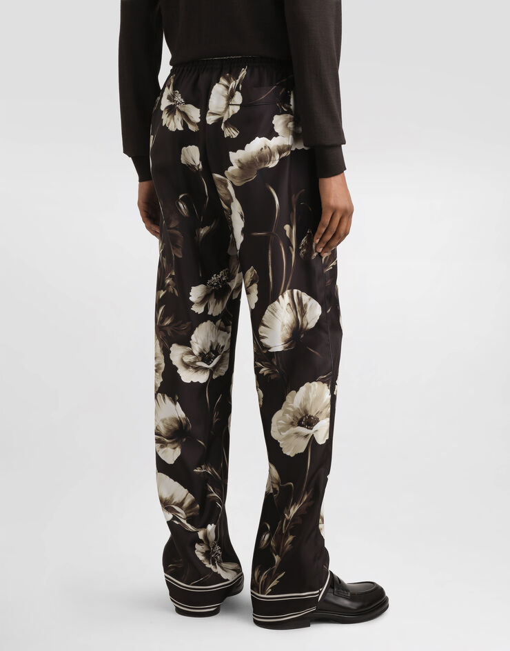 Dolce & Gabbana Poppy-print silk twill trousers Print GVRMATHI1Z2