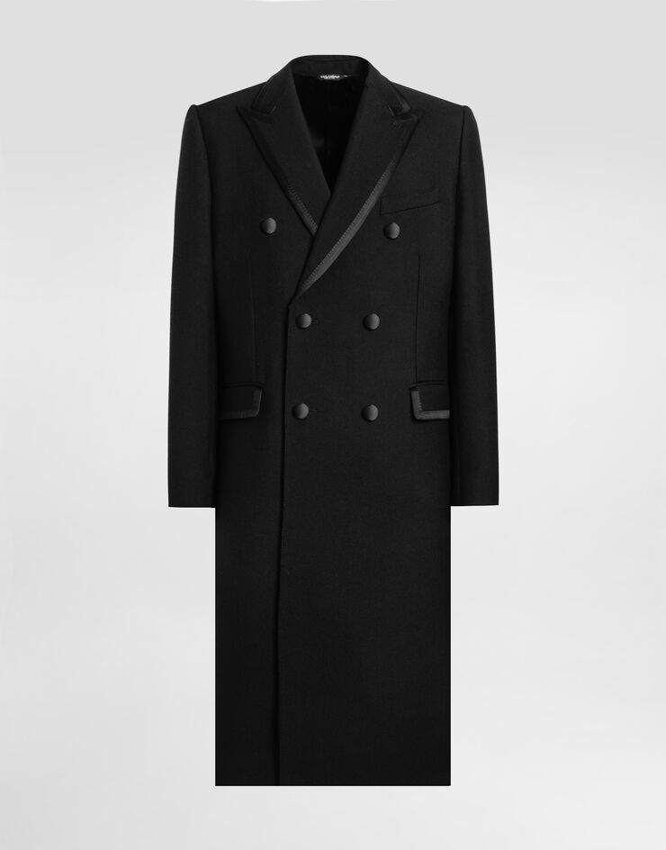 Dolce & Gabbana Double-breastedwool coat Black G055JTFUZD5