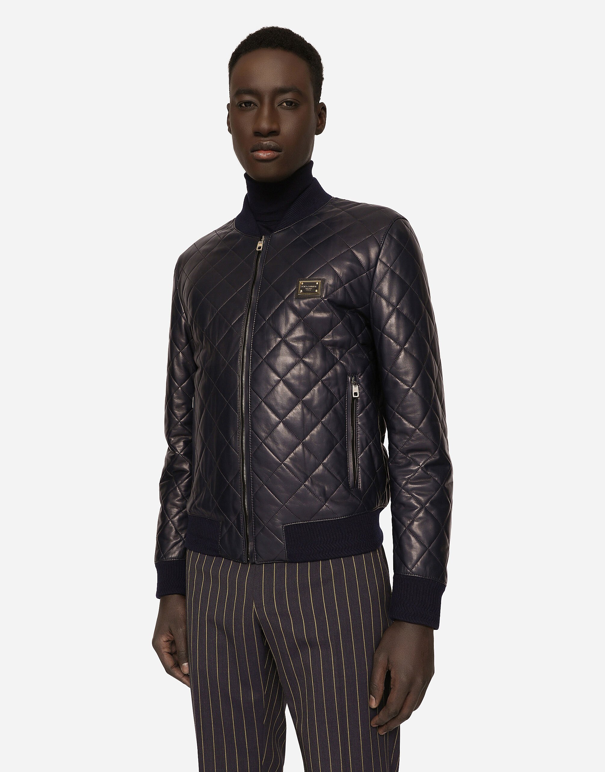 DOLCE&GABBANA パンチングレザージャケット　サイズ48 DOLCE&GABBANA パンチングレザージャケットサイズ48