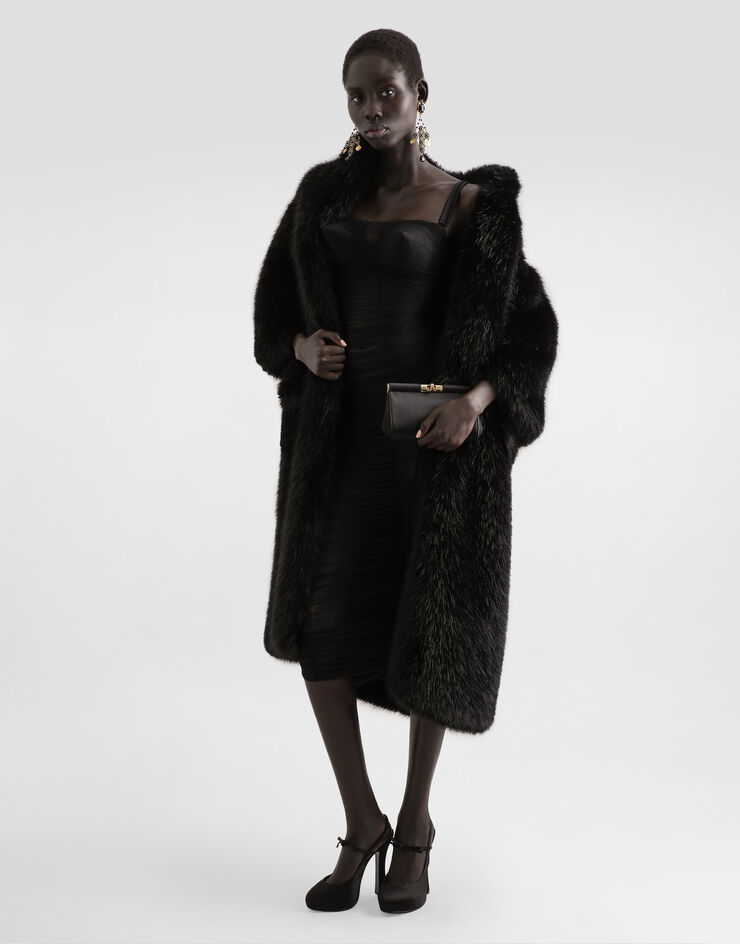 Dolce & Gabbana Abrigo de pelo sintético Negro F0W3UFFUSZ9