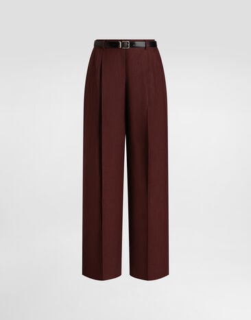Dolce & Gabbana Pantalon en toile de lin à la coupe sartoriale Multicolor FTDMITFU4MC