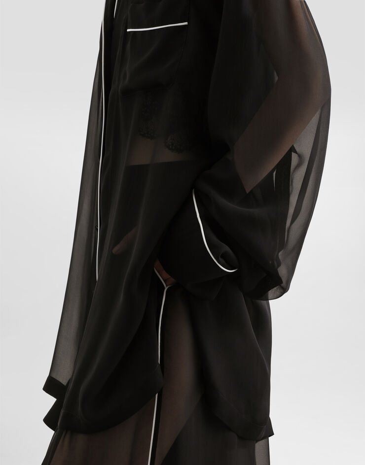 Dolce & Gabbana Chiffon shirt Black F5U37TFU1AT