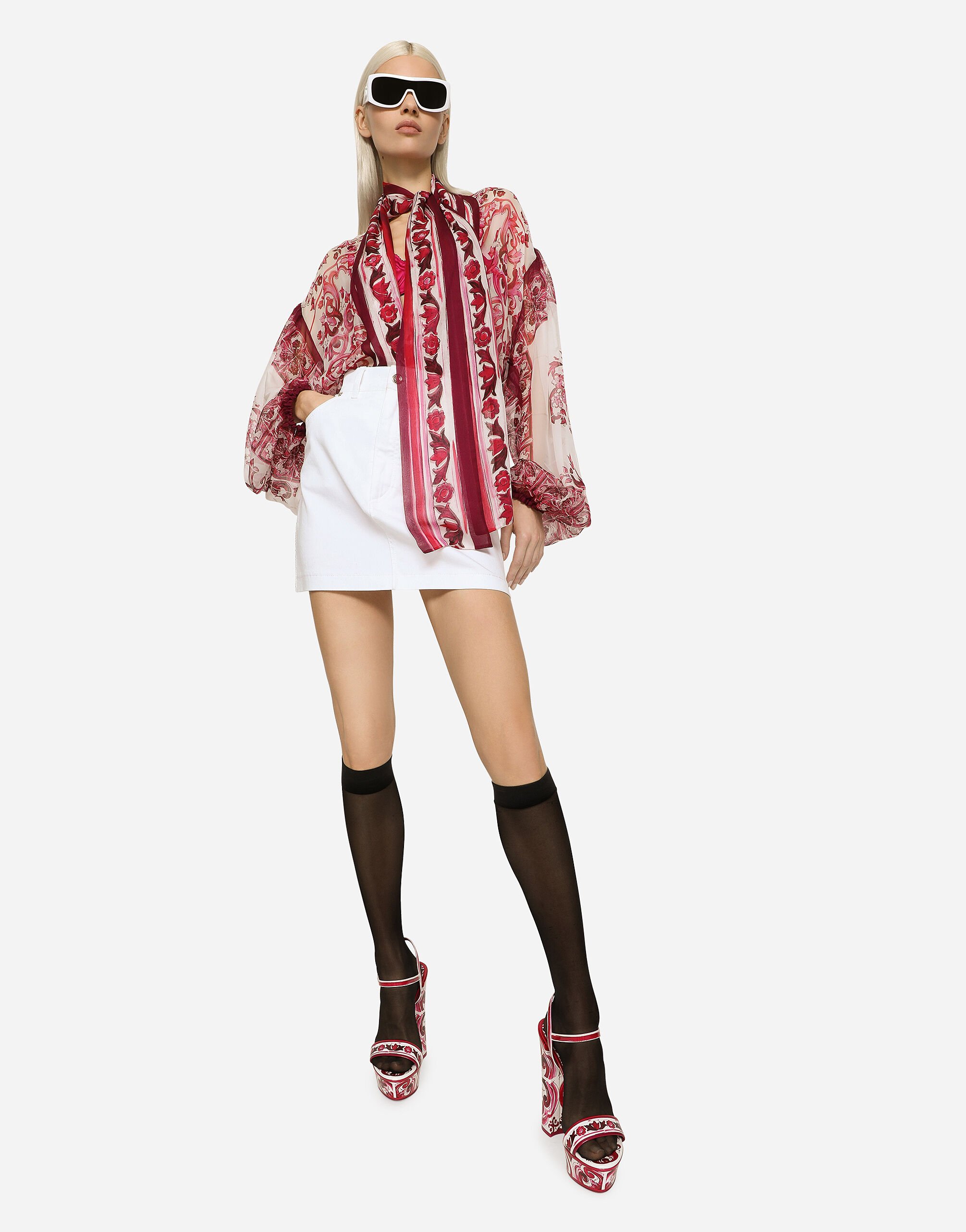 【DOLCE＆GABBANA】デニムミニスカート Denim mini skirt in White for Women | Dolce&Gabbana® US