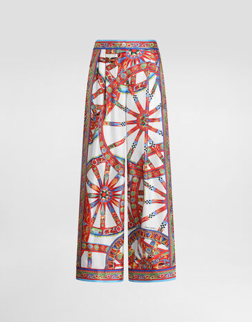 Dolce & Gabbana Carretto-print silk twill vanity trousers Multicolor FTDL6TGDDTI