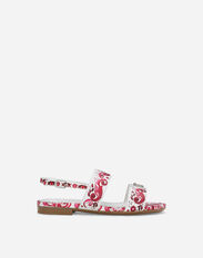 Dolce & Gabbana Printed calfskin sandals White D11032A1735