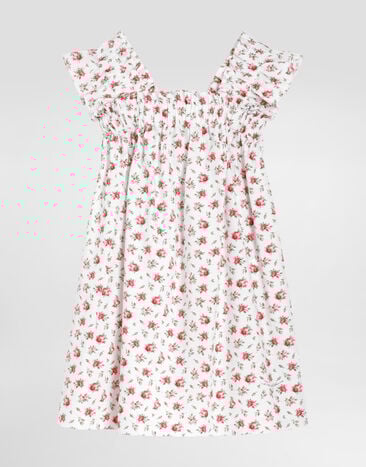 Dolce & Gabbana Small rose-print poplin dress Multicolor L54DQ4HS5UB