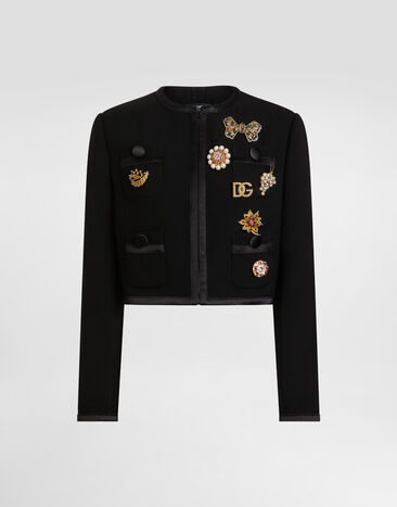 Dolce & Gabbana Double crêpe wool jacket Black F27CEZFU2L8