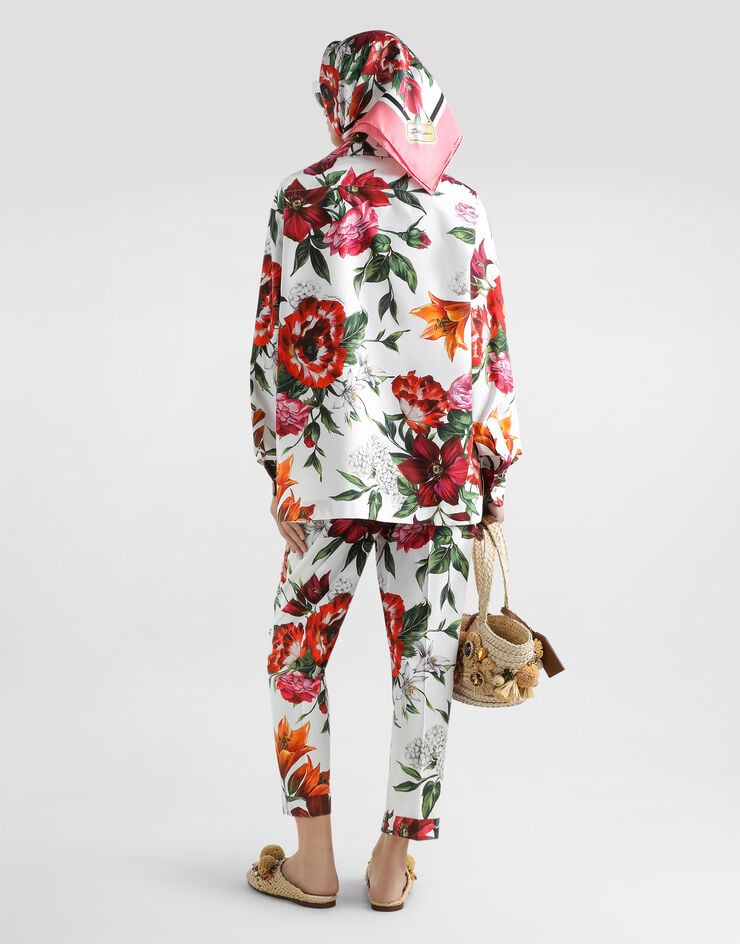 Dolce & Gabbana Flower-print poplin trousers Print FTDC3THS5TQ