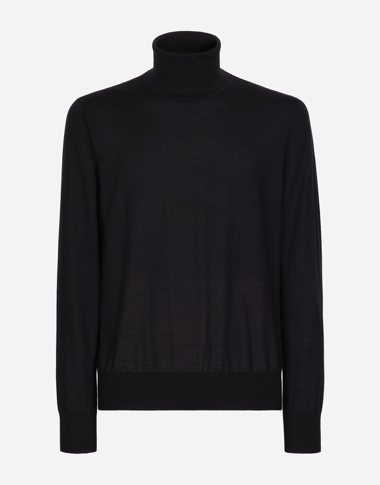 Dolce & Gabbana Pull à col montant en cachemire extrafin Bleu GXB00TJAW2O