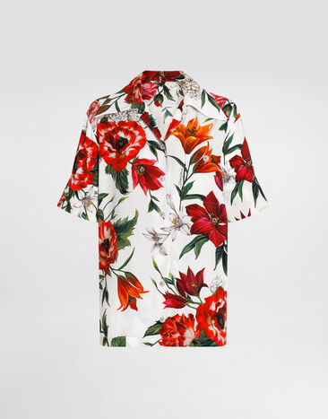 Dolce & Gabbana 花卉印花素绉缎衬衫 版画 F5N17TFSA7V